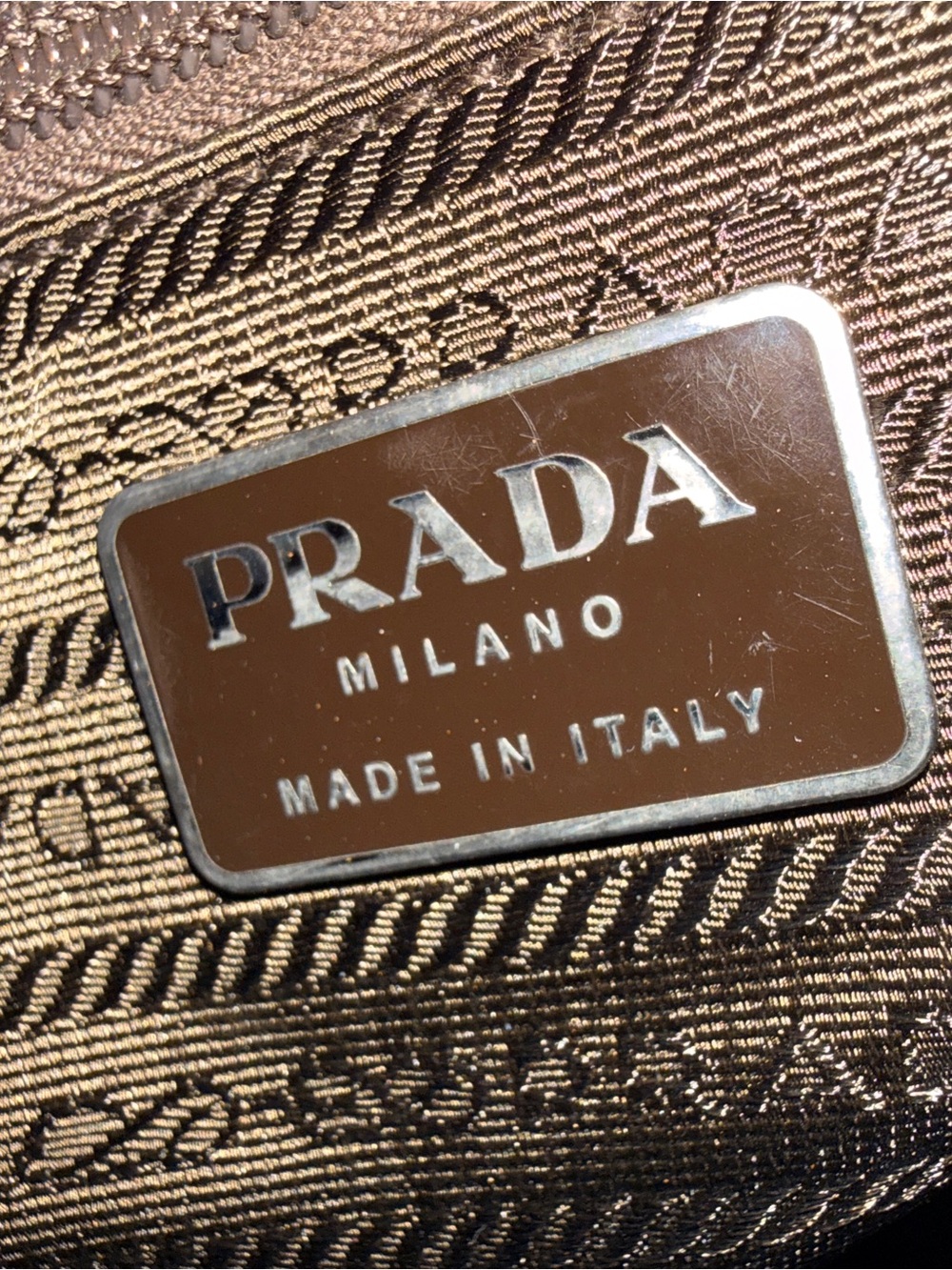 Prada Tessuto Nappa Leather Brown Tortoiseshell Chain Tote Bag w COA - Picture 14 of 16